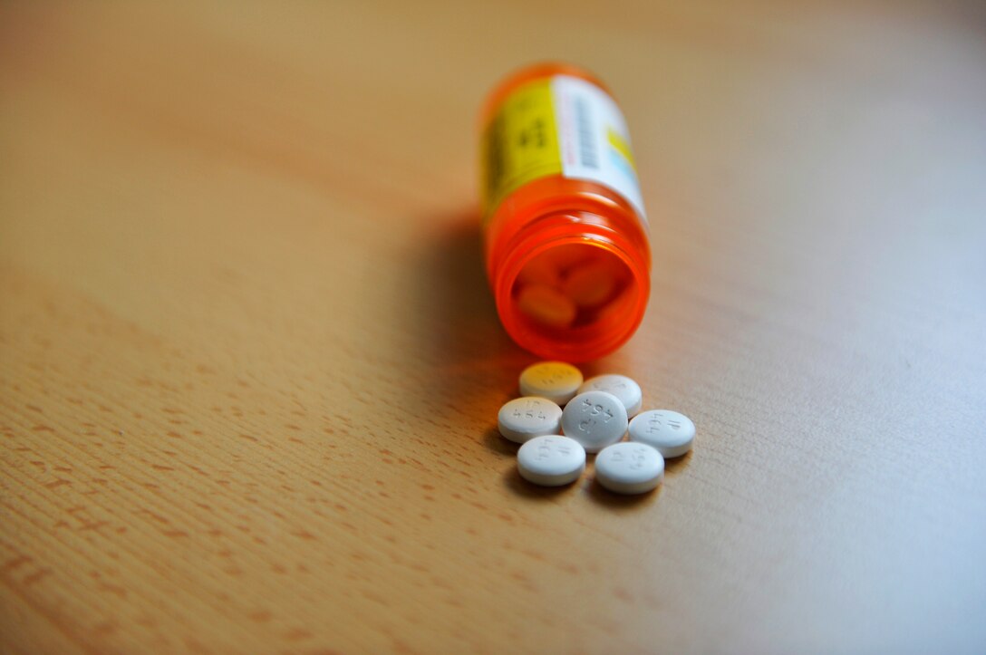 Prescription drugs lie on a table on Ramstein Air Base, Germany, Oct. 5, 2017. According to the Military Health System and Defense Health Agency, the availability of unwanted, unused, and expired prescription drugs are a major contributor to drug abuse. (U.S. Air Force photo by Airman 1st Class Joshua Magbanua)