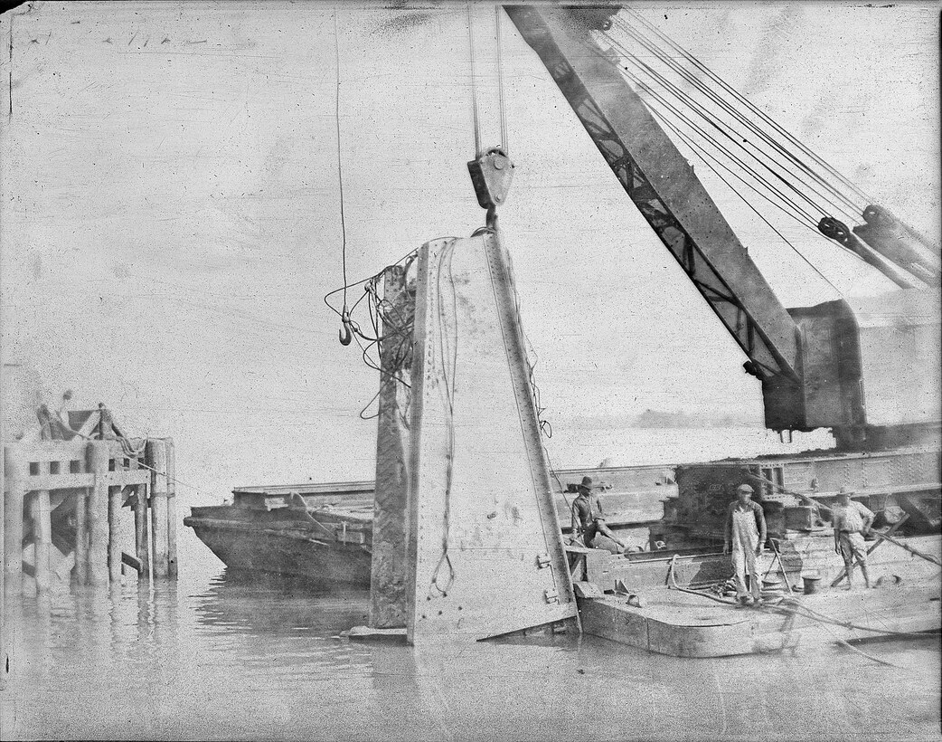 IMAGE; 06/12/1922
16" Gun Carriage being Pulled from Water