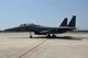 An F-15E Strike Eagle taxis to the end of the runway for take-off, July 21, 2017, at Seymour Johnson Air Force Base, North Carolina.