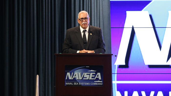 Image: Tony TorresRamos, Director of the Office of Civilian Human Resources (OCHR) speaking to NAVSEA employees.