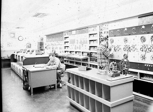 IMAGE: 11/07/1955
 operators of Mark III computer in computer room