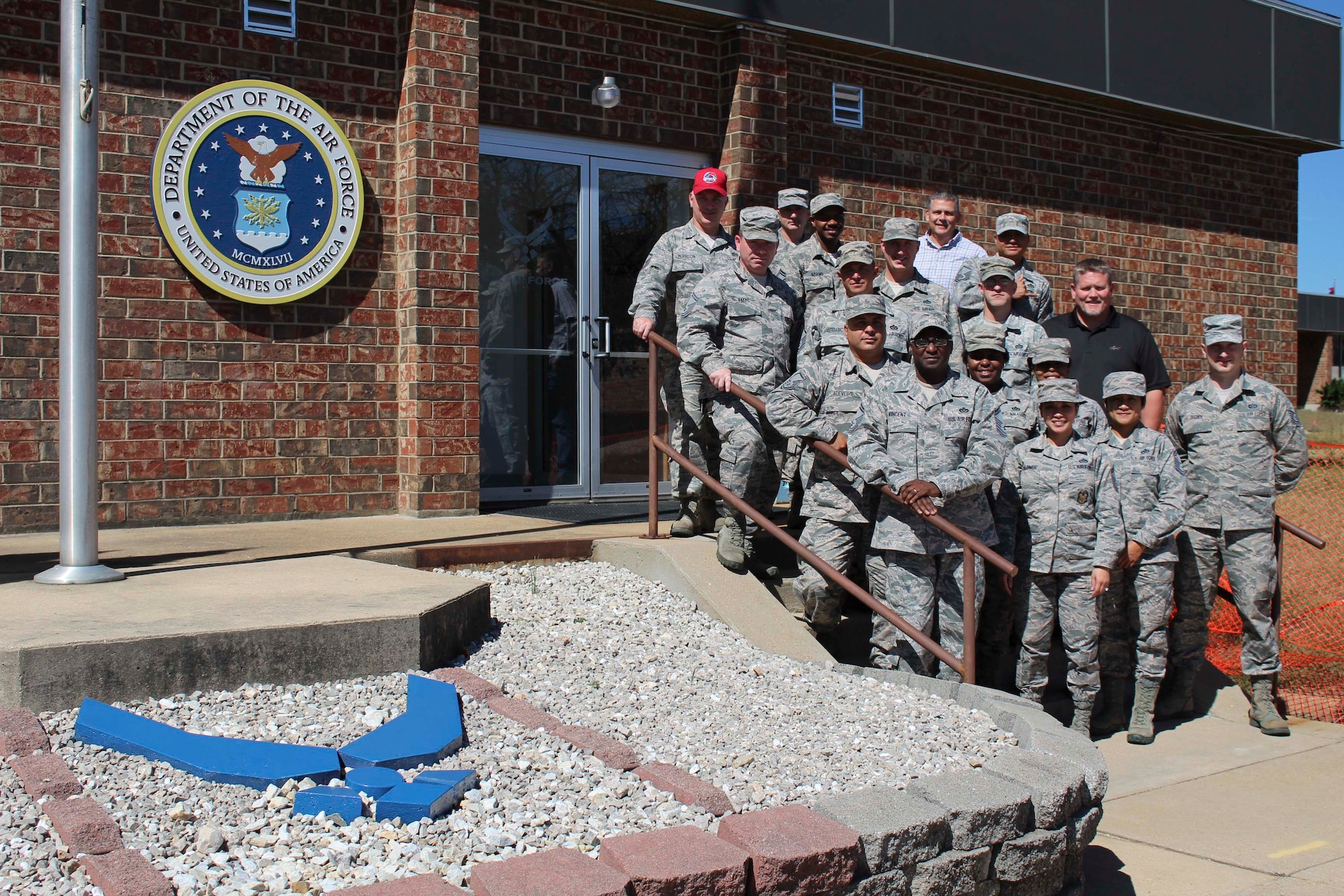 Strategic Training Requirements Team members, from various installations within the Air Force civil engineer career field, gather at Ft. Leonard Wood, Missouri, during a weeklong meeting. AFCEC force development team members, major command leaders, Air National Guard and Air Force Reserve teams spent the week developing new training requirements for engineering in the Air Force. (U.S. Air Force Photo by Susan H. Lawson)