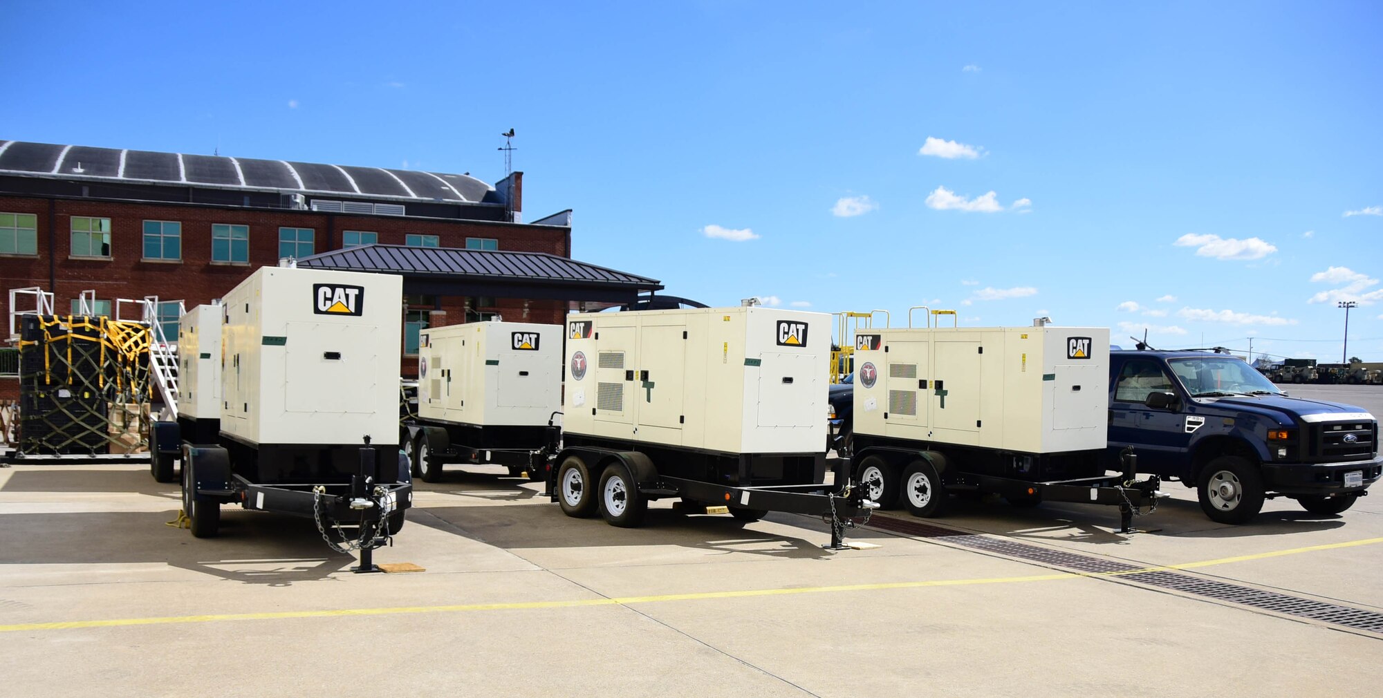 Prime Power equipment from the 118th Civil Engineer Squadron (CES) waits on the tarmac at Berry Field Air National Guard Base, Nashville Tenn. on Oct 3, 2017.