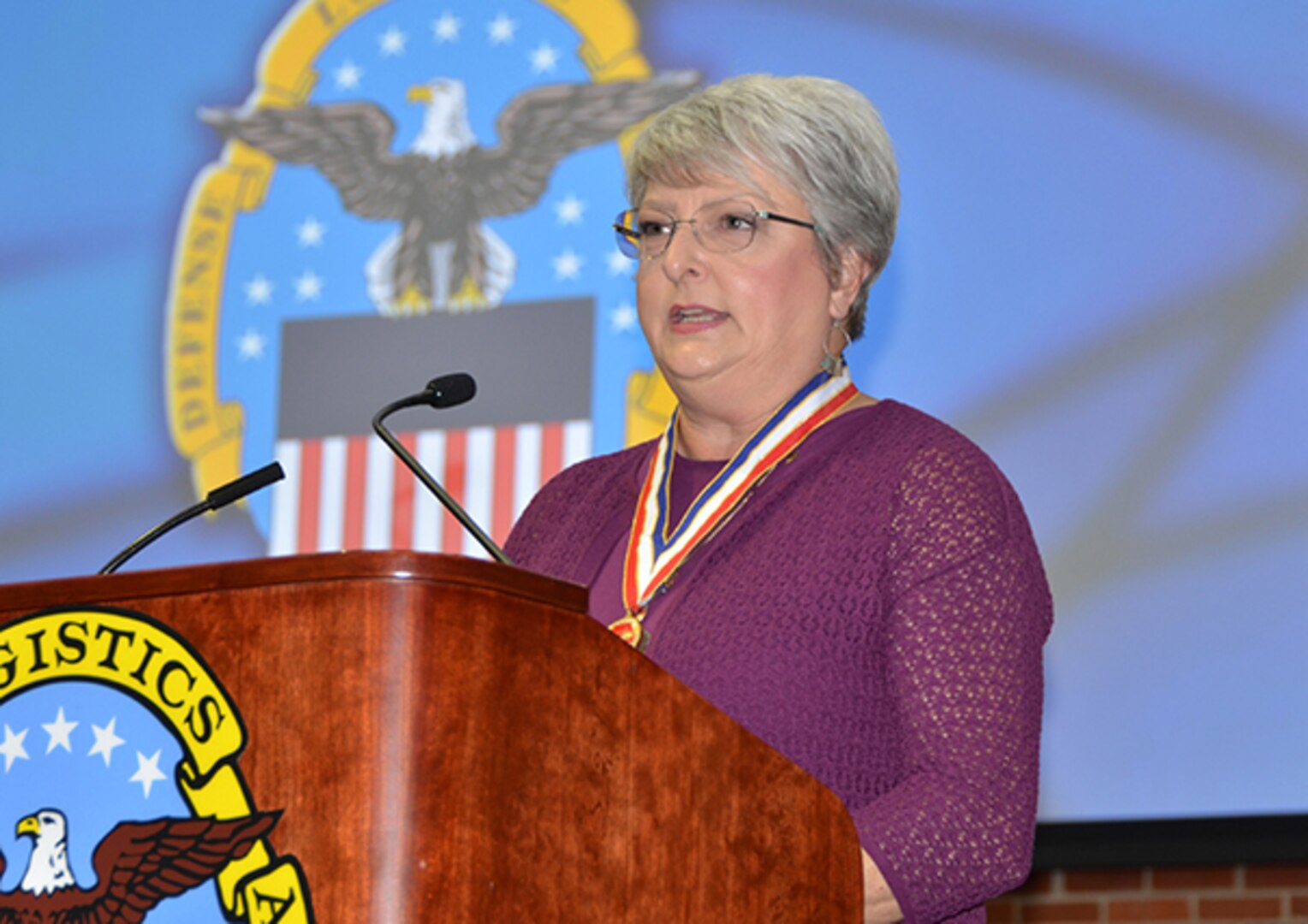 Defense Logistics Agency Aviation inducted its 35th Hall of Fame recipient, Carolynn Michel during a ceremony Sept. 27, 2017 in the Frank B. Lotts Conference Center on Defense Supply Center Richmond, Virginia.