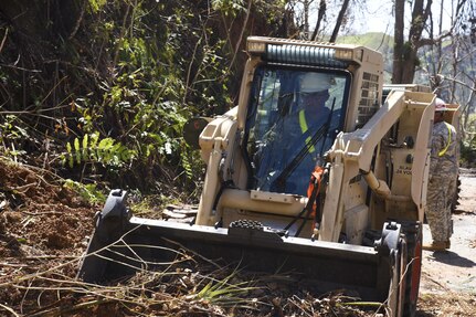 Clearing roads in Puerto Rico