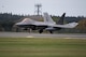 An F-22 Raptor from the 1st Fighter Wing, Joint Base Langley-Eustis, Virginia arrives at Royal Air Force Lakenheath, England Oct. 8, 2017. This flying training deployment is an opportunity for the F-22s to fly alongside Europe-based U.S. and allied air force aircraft in a realistic training environment. (U.S. Air Force photo/Senior Airman Malcolm Mayfield)
