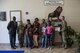 Team Shaw members stand for a photo with students from Rafting Creek Elementary School in Rembert, S.C., Oct. 5, 2017.