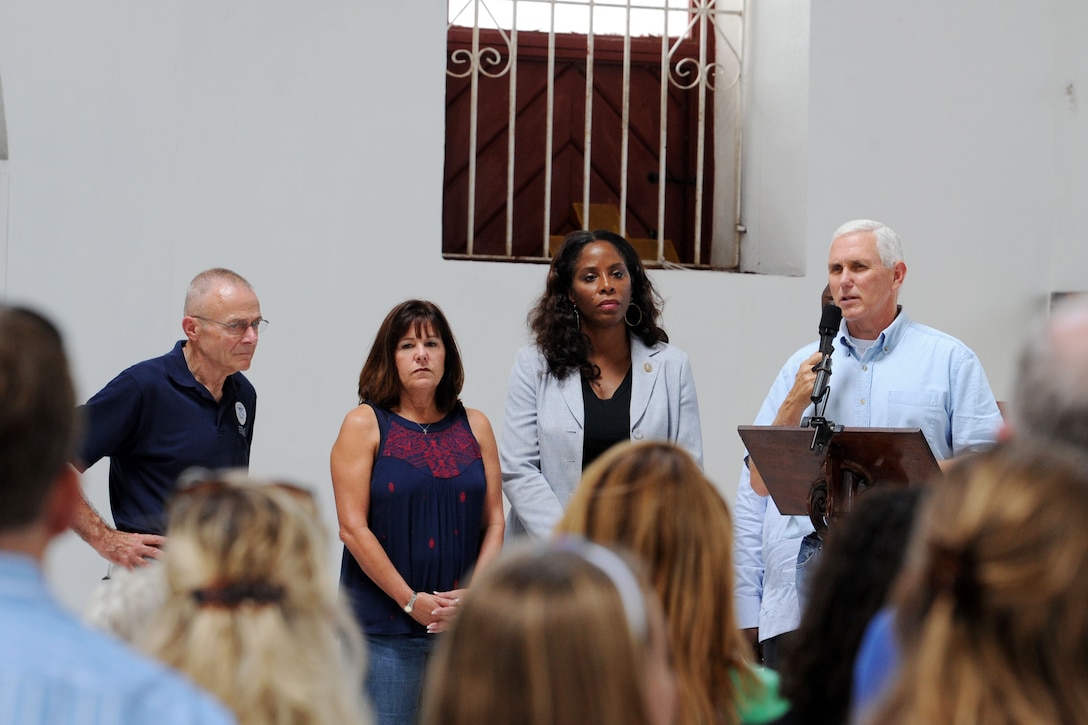 Vice President Mike Pence visit Holy Cross Episcopal Church.