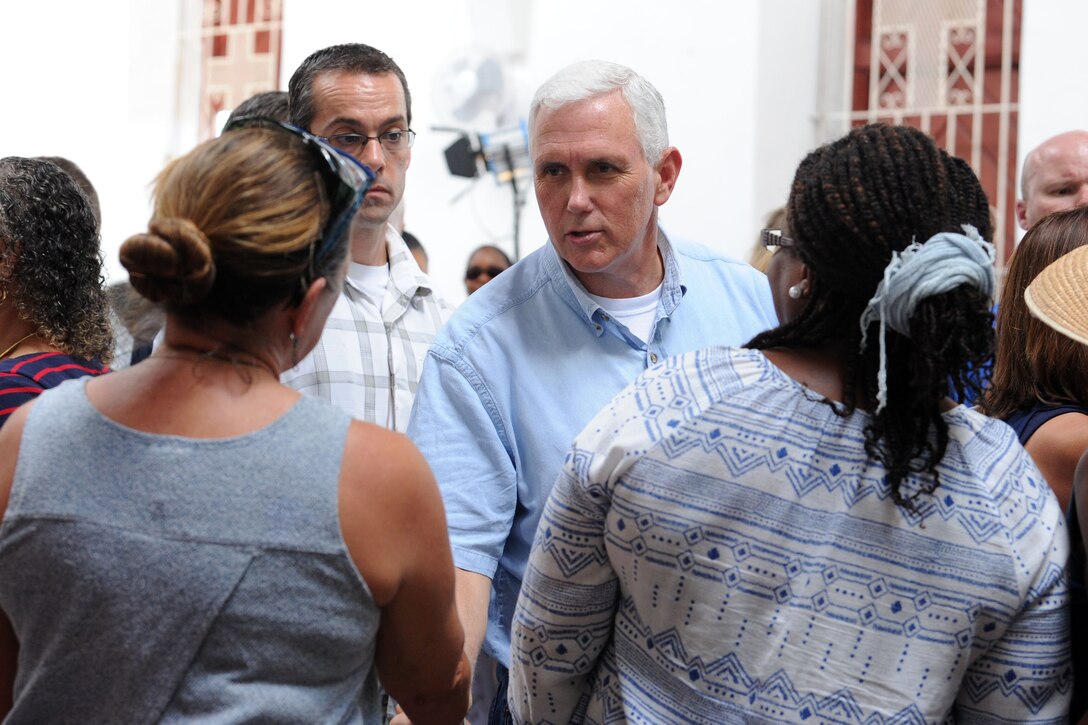 Vice President Pence speaks to parishoners.