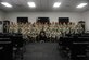 Herschel Walker, former NFL running back and Patriot Support Program spokesman, poses for a group  photo with Airman Leadership School Class 18-A during a visit to Davis-Monthan Air Force Base, Ariz., Oct. 4, 2017. Walker visited the installation to share his personal experience with mental illness and treatment as a spokesman for Patriot Support Program's Anti-Stigma Campaign. (U.S. Air Force photo by Senior Airman Betty Chevalier)