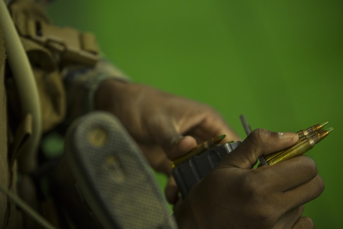 Exercise Kamoshika Wrath allows Marines to test mission performance and meet training requirements by placing them in real-world scenarios. Marines with MWSS-171 trained and practiced their marksmanship in an indoor range.