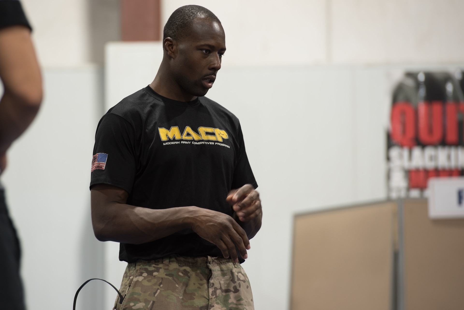 Instructor speaking to the group.