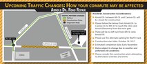 Traffic construction detour represents the newest phase of construction on Arnold Drive, which will begin
Oct. 16, 2017.