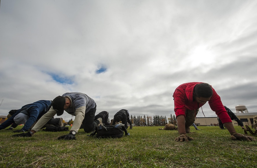 Nine Airmen at Minot Air Force Base came together to overcome adversity as a unit during the Team Cohesion Challenge.