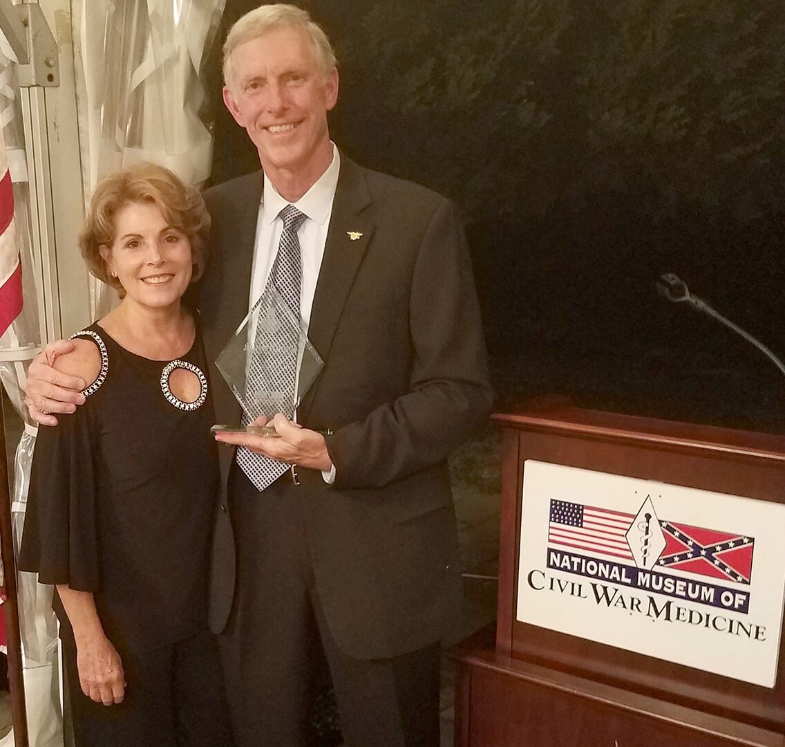 Dr. Frank Butler and his wife Debbie during the award ceremony where he was presented the 10th Annual Major Jonathan Letterman Medical Excellence Award by the National Museum of Civil War Medicine Sept. 15.