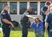 Edwards Air Force Base Fire Department personnel visit students at Branch Elementary at Edwards AFB.