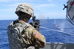 Army Mariners shooting up "tomatoes" on the open ocean