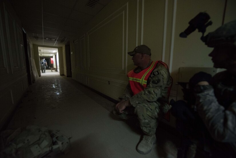 at an undisclosed location in Southwest Asia, Oct. 5, 2017. The HRRT team is a highly trained response force that trains to respond to active shooter, barricaded subjects and hostage rescue situations.