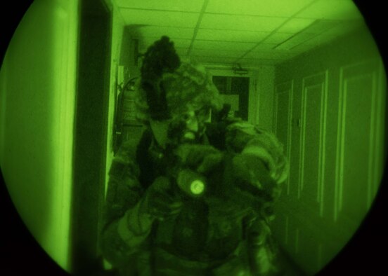 at an undisclosed location in Southwest Asia, Oct. 5, 2017. The HRRT team is a highly trained response force that trains to respond to active shooter, barricaded subjects and hostage rescue situations.
