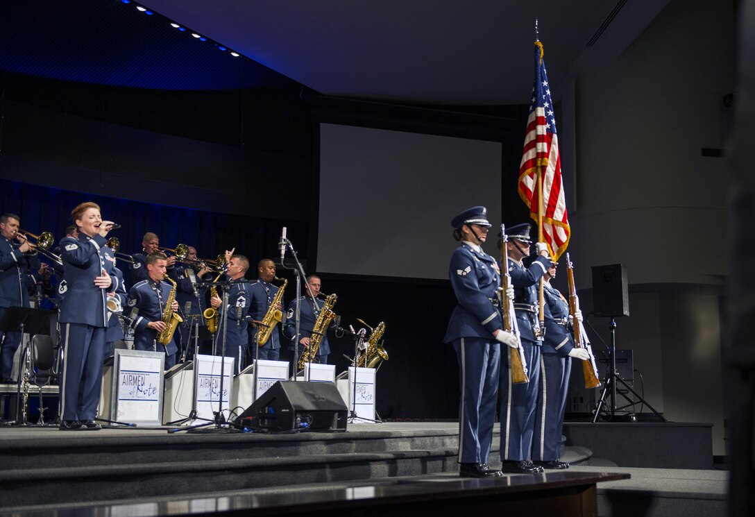 USAF Honor Guard present colors