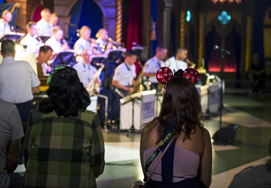 Audience members watch Airmen of Note perform