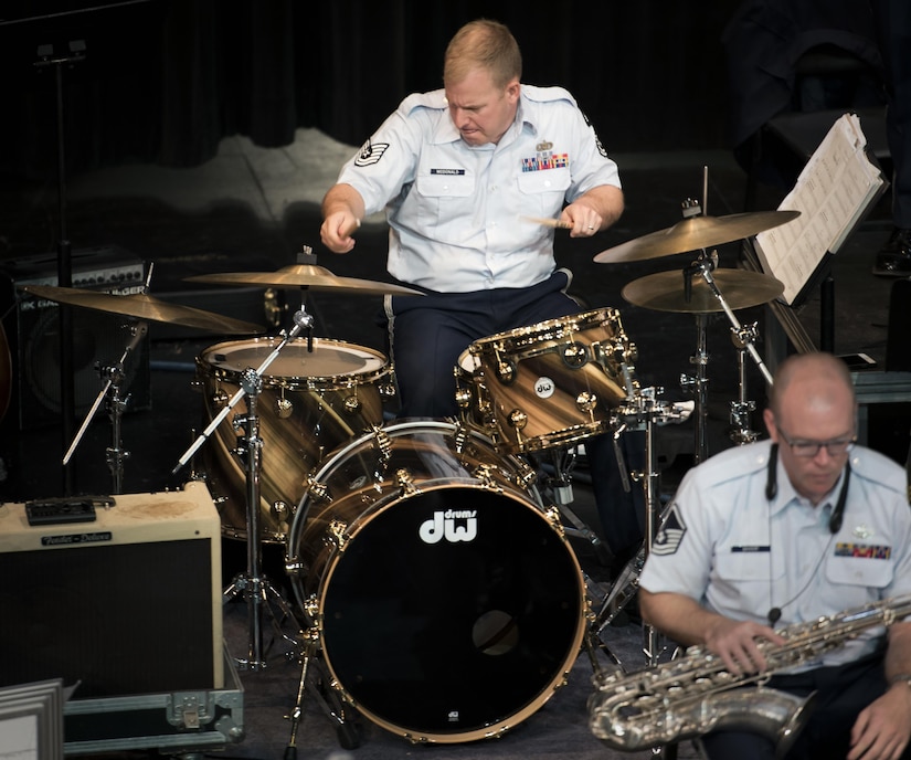 Drummer performs