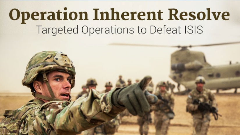 Graphic of solider pointing for Operation Inherent Resolve