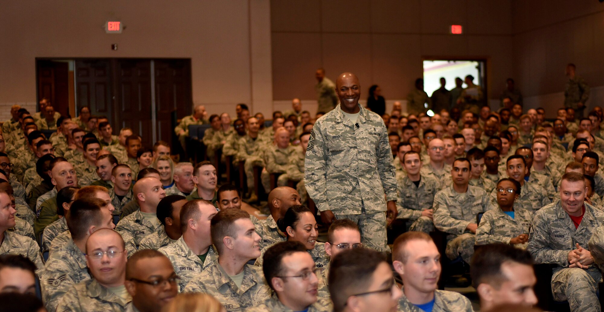 CMSAF visited McConnell for an enlisted call and to charge McConnell's newest SNCOs.