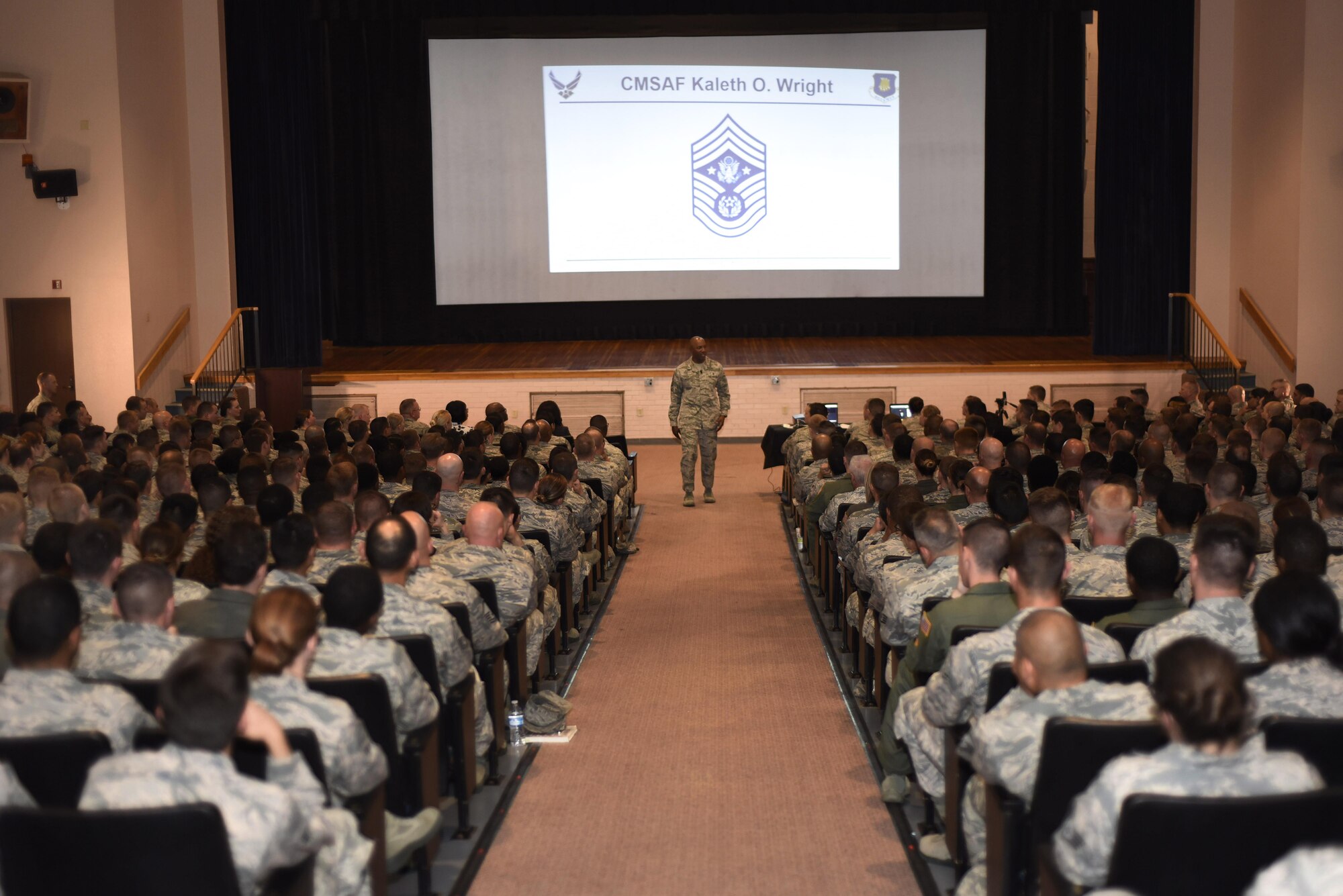CMSAF visited McConnell for an enlisted call and to charge McConnell's newest SNCOs.