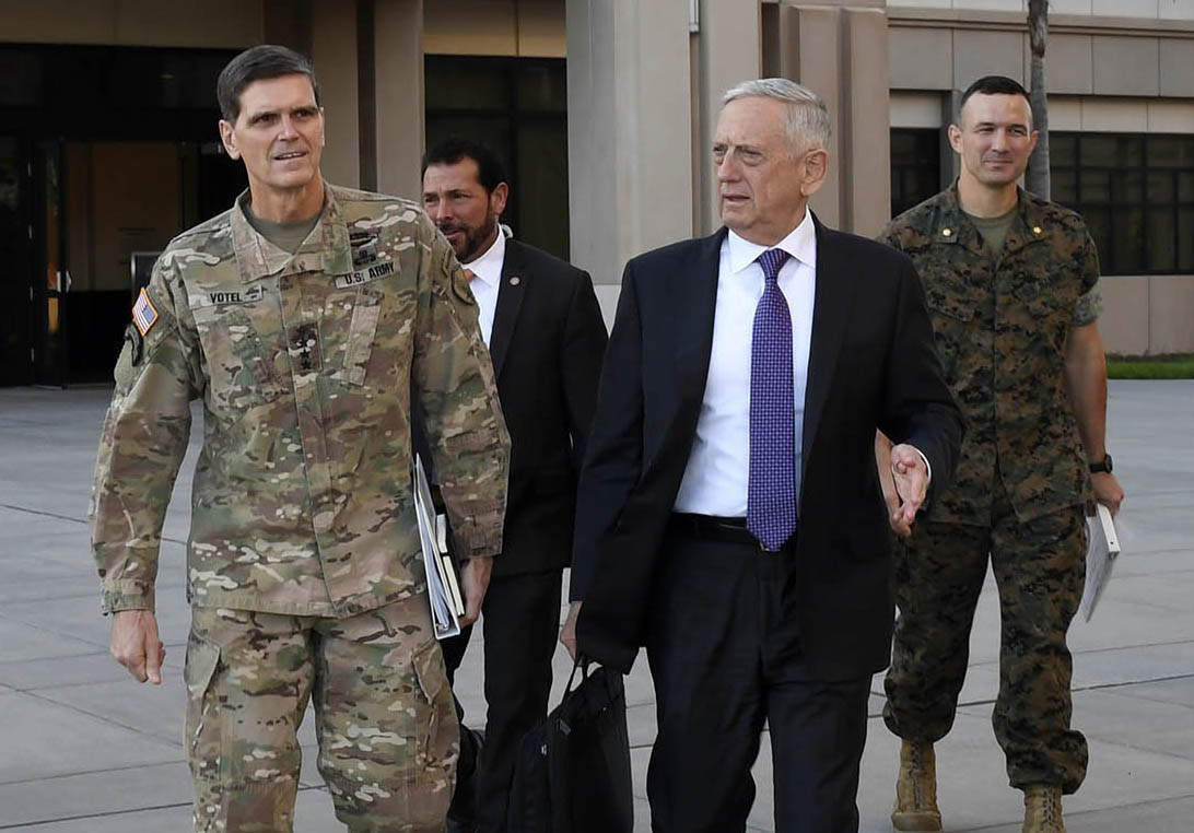 U S Secretary Of Defense James Mattis Meets With U S Army Gen Joseph 