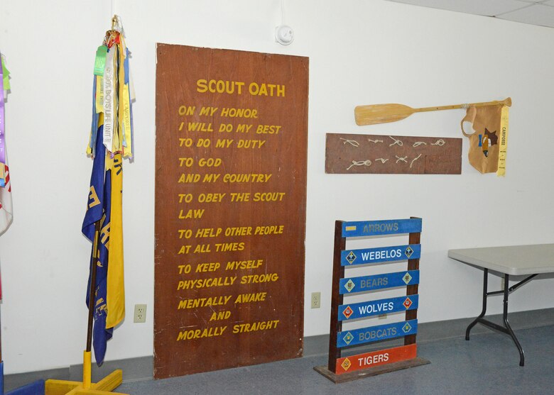 Boy Scouts, Girl Scouts and Cub Scouts can call this newly renovated place home after members from the 412th Civil Engineer Group renovated a space in Bldg. 7211 within the Desert Mall area. (U.S. Air Force photo by Kenji Thuloweit)