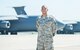 Master Sgt. Aaron Johnson III, 433rd Airlift Wing recruiter, poses for a photo in front of the C-5M Super Galaxy aircraft on the flight line October 12, 2017 at Joint Base San Antonio-Lackland. Johnson is the new 433rd AW maintenance ART recruiter. (U.S. Air Force photo by Benjamin Faske)