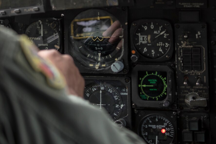 Tech. Sgt. Joshua Pittman, 36th Airlift Squadron C-130H flight engineer, performs a pre-flight inspection at Yokota Air Base, Japan, Oct. 5, 2017. This is the last active duty C-130H Hercules tactical training sortie.