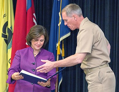 R.I. Secretary of State Nellie M. Gorbea visits NUWC Newport.