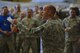 Chief Master Sgt. Richard Pelletier, 56th Maintenance Group wing weapons manager, speaks to participants and spectators of the 56th Fighter Wing Quarterly Load Crew competition at Luke Air Force Base, Ariz., Oct. 6, 2017. The winners of the competition were the 425th Fighter Squadron. (U.S. Air Force photo/Airman 1st Class Caleb Worpel)