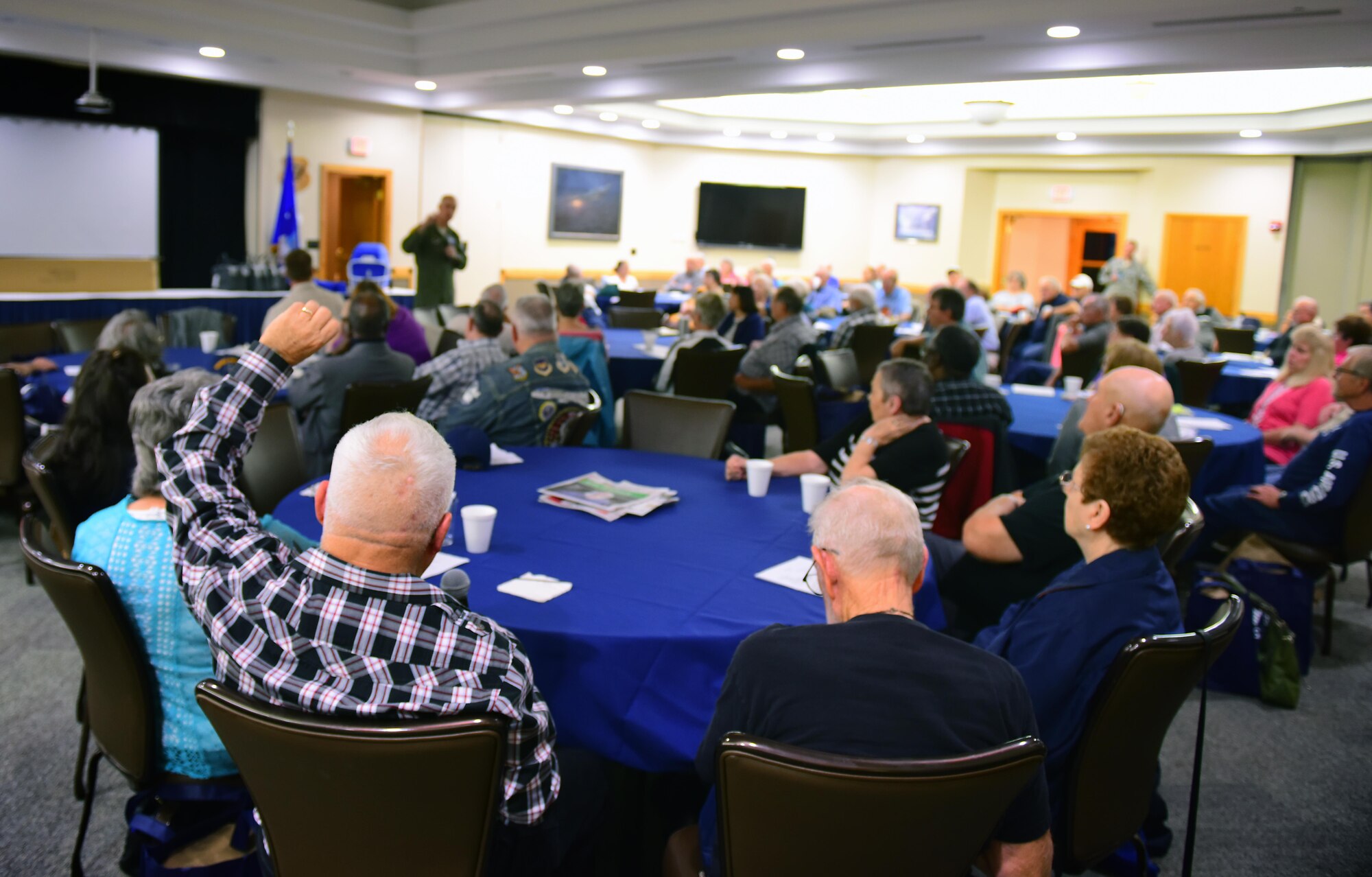 Members of Team Whiteman extend their support to honor our former service members during Retiree Appreciation Day at Whiteman Air Force Base, Mo., Oct. 7, 2017.
