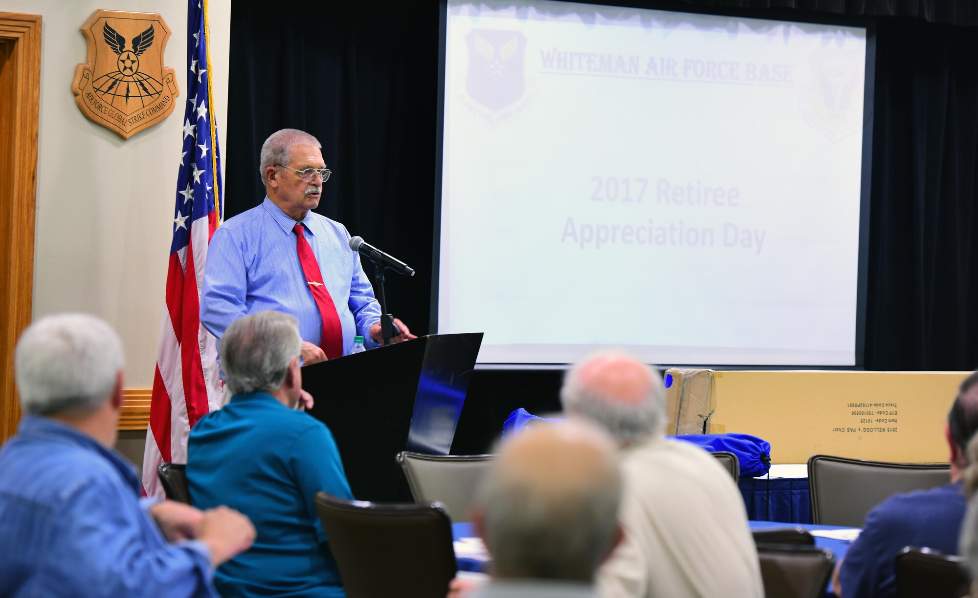 Members of Team Whiteman extend their support to honor our former service members during Retiree Appreciation Day at Whiteman Air Force Base, Mo., Oct. 7, 2017.