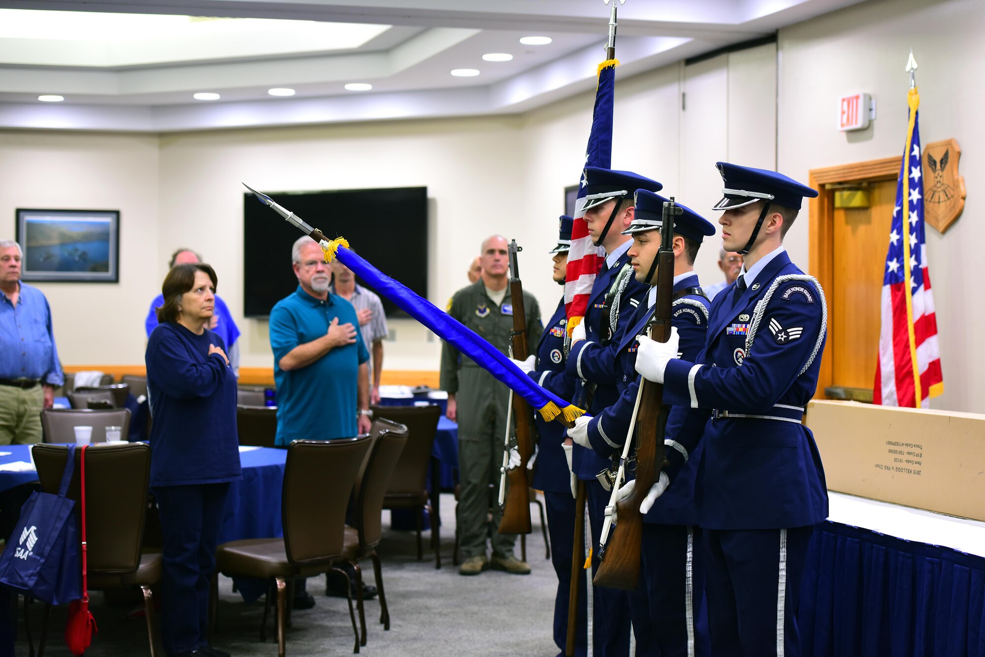 Members of Team Whiteman extend their support to honor our former service members during Retiree Appreciation Day at Whiteman Air Force Base, Mo., Oct. 7, 2017.
