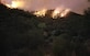 A fire burns along a ride during the California wildfires