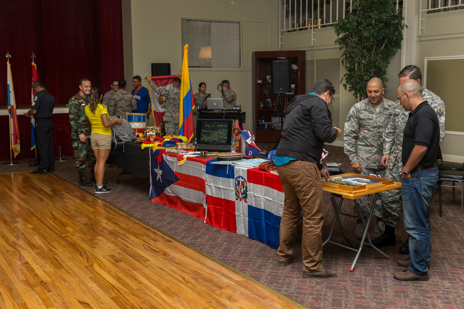 Members of Joint Base San Antonio community take part in a cultural expo at JBSA-Lackland during Hispanic Heritage Month Oct. 11, 2017. The event featured food, music, and traditions from Latin American. (U.S. Air Force by Ismael Ortega.)