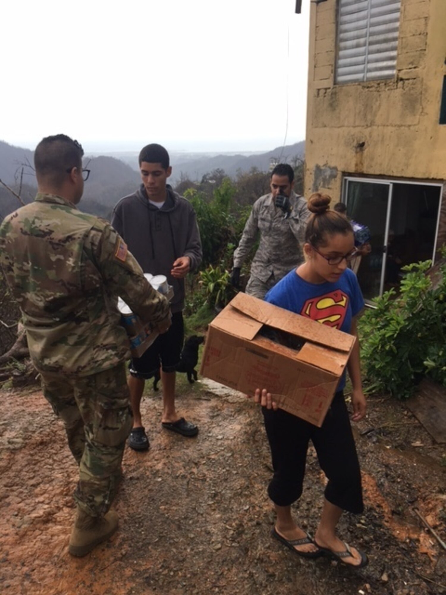 Airmen help deliver food and water to local villages during Hurricane Maria relief efforts, Ponce, Puerto Rico. (Courtesy Photo)