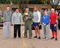 Col. Lawrence Christianson, commander, 185 Air Refueling Wing, Sioux City, Iowa presents the first place trophy to the winners of this year’s Airmen’s Challenge to “Team Money”.  The event held at the air base on Saturday Oct. 14, 2017 was composed of a relay with events that promoted both strength and endurance in the Airmen.