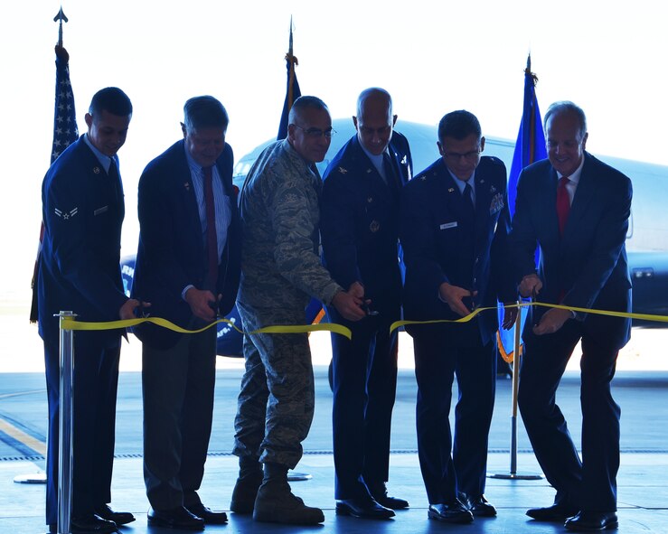 McConnell and local leadership gathered for a ribbon-cutting ceremony to mark the completion of the $267 million construction projects for the new aircraft.  The construction originally began in 2014, and included three new hangars built to create six total bays to accommodate the KC-46A and other Air Mobility Command aircraft.
