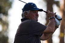 Retired Chief Master Sgt. Art Avant, tees off during a Retiree Appreciation Week golf tournament, Oct. 13, 2017, at the Quiet Pines golf course on Moody Air Force Base, Ga. Retired Chief Master Sgt. James Ingram, director of the Retiree Affairs Office, created the annual event in the 1990’s to bring retirees together and make them feel welcomed in the base community. (U.S. Air Force photo by Senior Airman Daniel Snider)