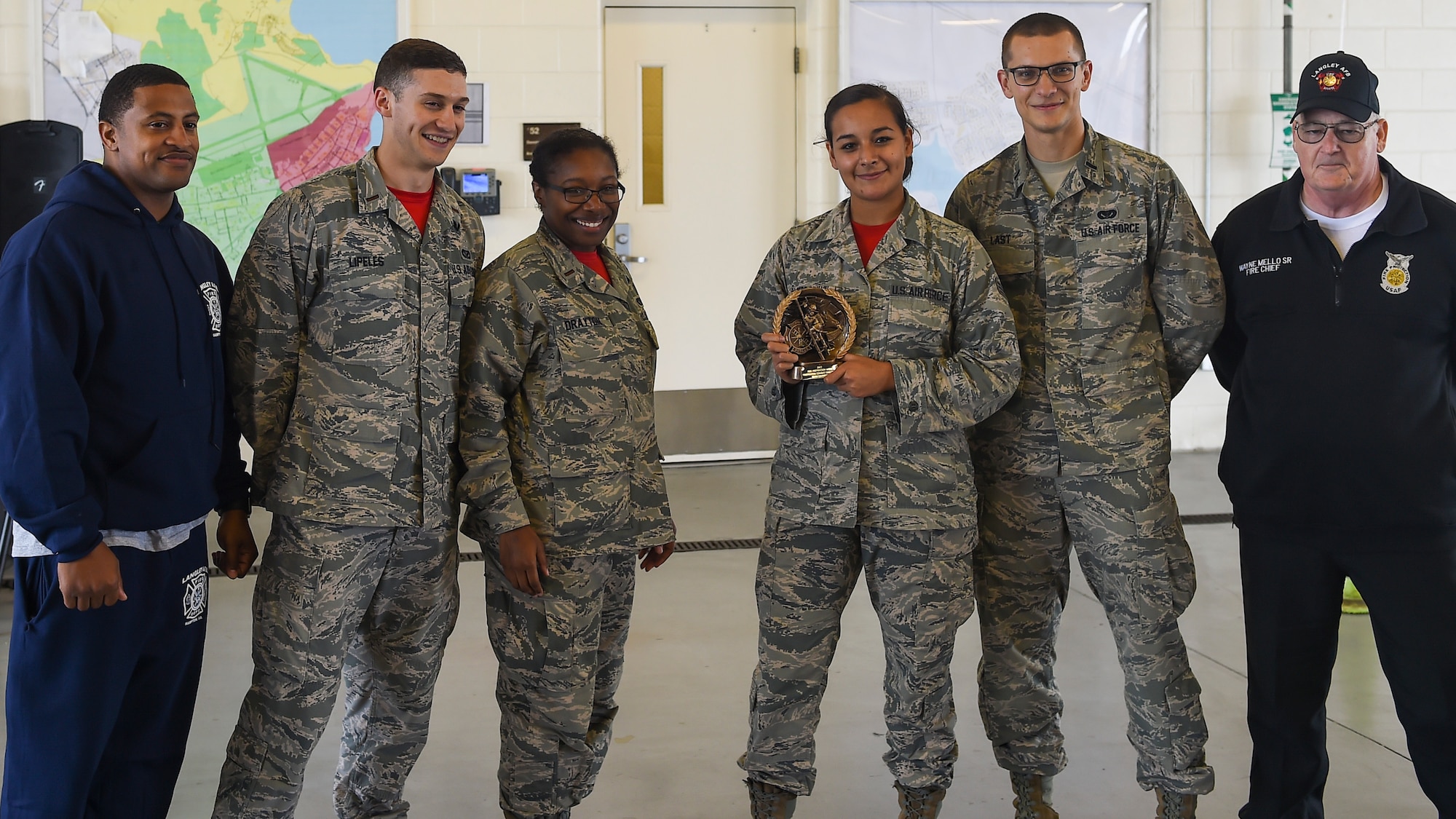 The U.S. Air Force 633rd Civil Engineer Squadron “Lt’s” placed 1st during the Fire Prevention Week competition at Joint Base Langley-Eustis, Va., Oct. 13, 2017.