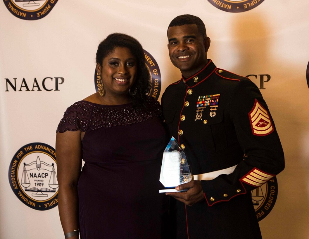 1st TSB Marine receives 2017 NCAAP Military and Service Award