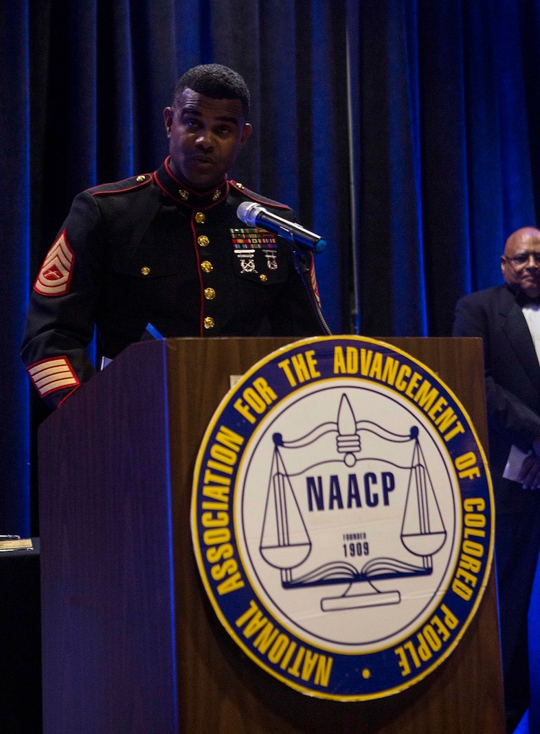1st TSB Marine receives 2017 NCAAP Military and Service Award