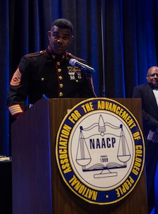 1st TSB Marine receives 2017 NCAAP Military and Service Award