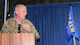 Col. Bradley D. Nielsen, 332nd Expeditionary Medical Group commander addresses Airmen for the first time after assuming command, October 16, 2017, in Southwest Asia. Prior to inheriting the 332nd EMDG,  Nielsen was the deputy commander of the 48th Medical Group, RAF Lakenheath, England. (U.S. Air Force photo/Staff Sergeant Samuel O’Brien)