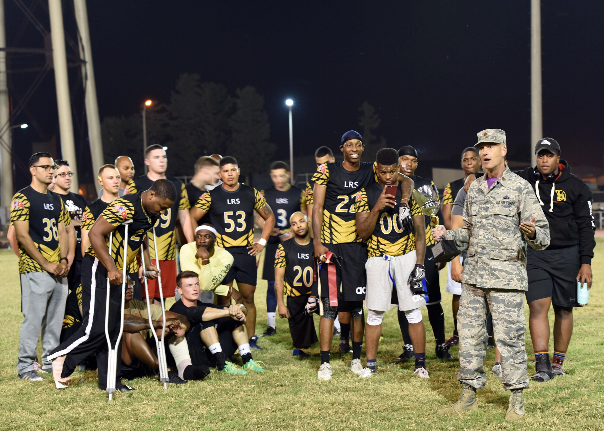 The 39th LRS team finished the intramural flag football season undefeated.